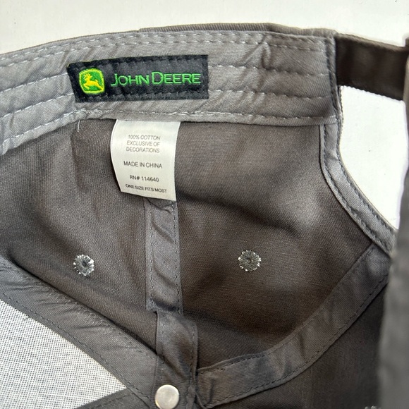 John Deere Ball Cap Hat Adjustable Strap Grey - Picture 6 of 6